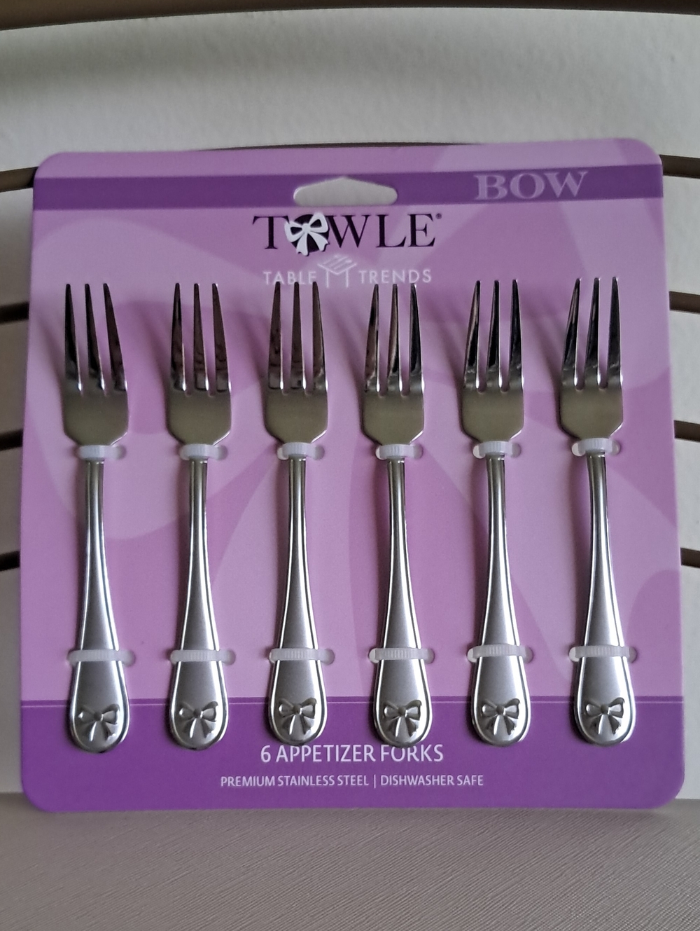 Towle Silver Appetizer Forks with Bow Detail on Handle